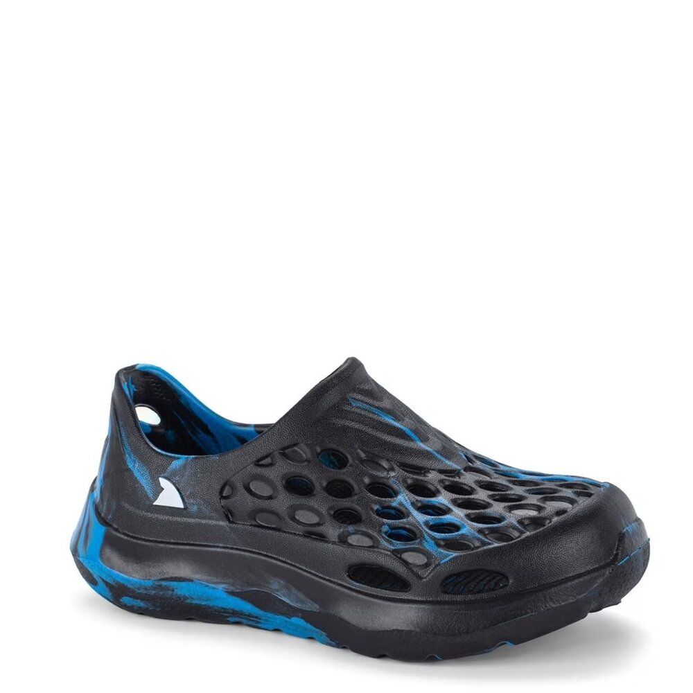 Rugged Shark Todd Big Kids Slip on Water Sneakers - Black & Blue - Size 7 & 11